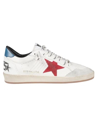 Shop Golden Goose Flat Shoes In White/red/ice/ocean