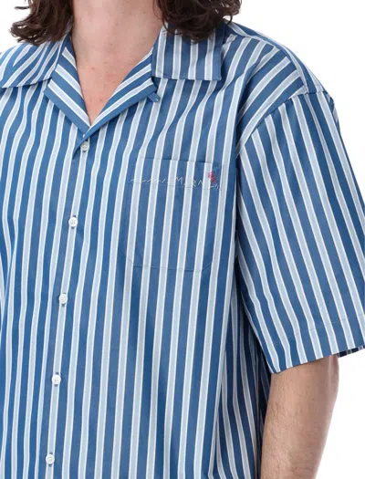 Shop Marni Striped Poplin Bowling Shirt In Opal