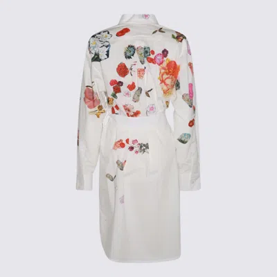 Shop Marni White Cotton Midi Dress In Lily White
