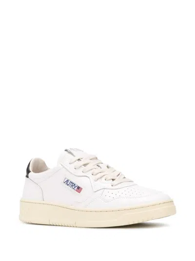 Shop Autry 'medalist Low' White Sneakers With Contrasting Heel Tab In Leather Man