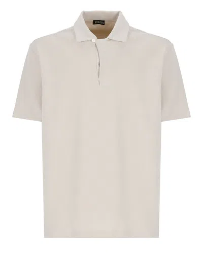 Shop Zegna T-shirts And Polos Beige