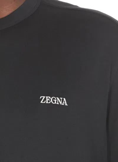 Shop Zegna T-shirts And Polos Blue