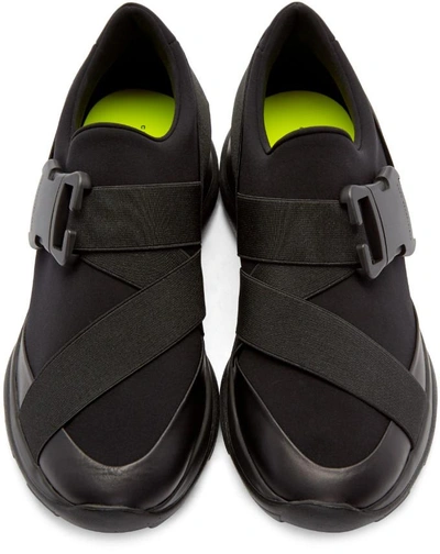 Shop Christopher Kane Black Neon Spoiler Sneakers