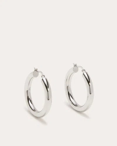 Shop Ramy Brook Natalie 1.5 Inch Hoop Earrings In Silver