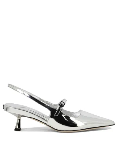 Shop Jimmy Choo "didi 45" Slingbacks In Silver