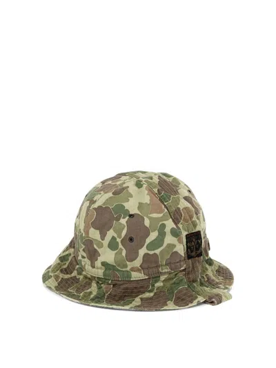 Shop Kapital "camouflage Herringbone" Bucket Hat In Beige