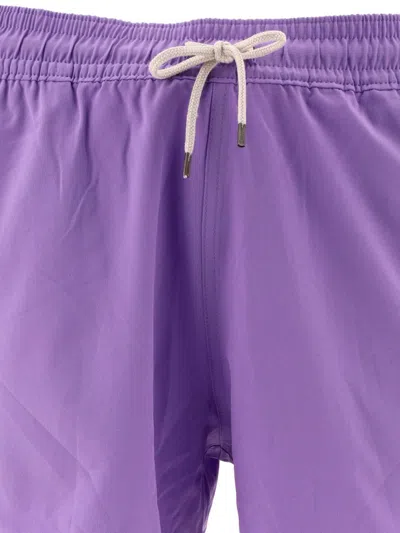 Shop Polo Ralph Lauren "pony" Swim Trunks In Purple