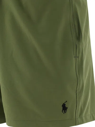 Shop Polo Ralph Lauren "pony" Swim Trunks In Green