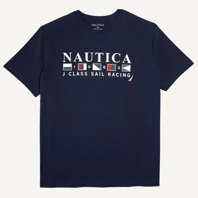 Shop Nautica Mens Big & Tall Sustainably Crafted Sail Racing Graphic T-shirt In Blue