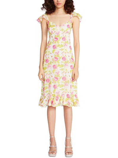Shop Betsey Johnson Womens Midi Smocked Midi Dress In Multi