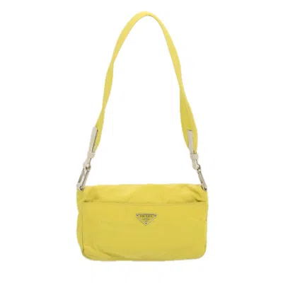 Shop Prada Tessuto Synthetic Shoulder Bag () In Yellow