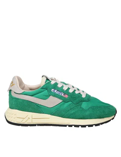 Shop Autry Reelwind Running Sneakers In Suede And Nylon In Green