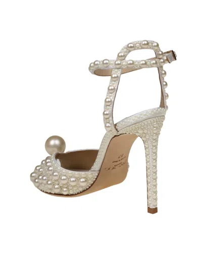 Shop Jimmy Choo Satin Sandal With Open Toe In White/white