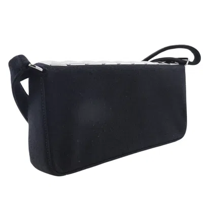 Pre-owned Chanel Chocolate Bar Black Cotton Shoulder Bag ()