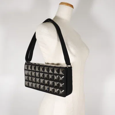Pre-owned Chanel Chocolate Bar Black Cotton Shoulder Bag ()
