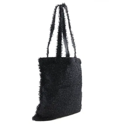 Pre-owned Chanel Coco Mark Black Tweed Tote Bag ()