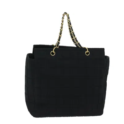 Pre-owned Chanel Evelyne Tpm Black Cotton Tote Bag ()