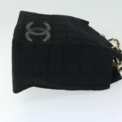 Pre-owned Chanel Evelyne Tpm Black Cotton Tote Bag ()