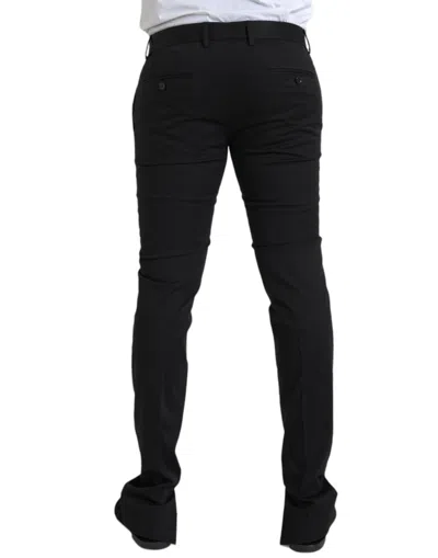 Shop Dolce & Gabbana Black Cotton Stretch Skinny Dress Men's Pants