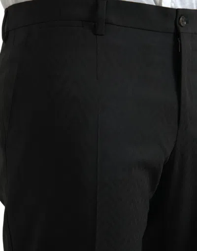 Shop Dolce & Gabbana Black Wool Men Skinny Dress Men's Pants