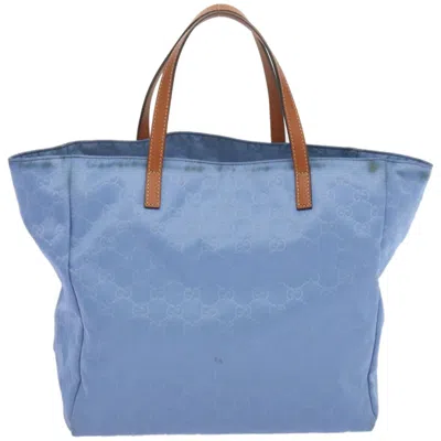 Shop Gucci Soho Blue Canvas Tote Bag ()