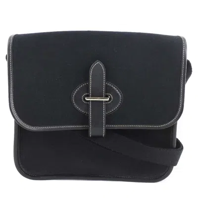 Pre-owned Hermes Hermès Buenaventura Black Canvas Shoulder Bag ()