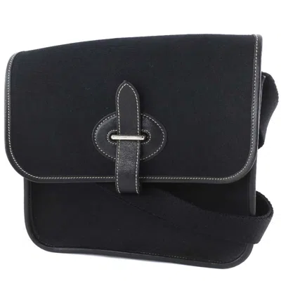 Pre-owned Hermes Hermès Buenaventura Black Canvas Shoulder Bag ()