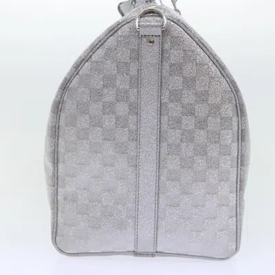 Pre-owned Louis Vuitton Keepall Bandouliere 50 Silver Canvas Travel Bag ()