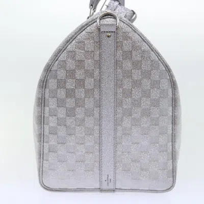Pre-owned Louis Vuitton Keepall Bandouliere 50 Silver Canvas Travel Bag ()