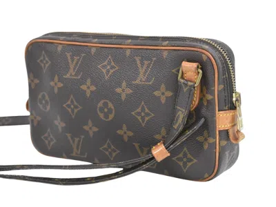 Pre-owned Louis Vuitton Pochette Marly Brown Canvas Clutch Bag ()