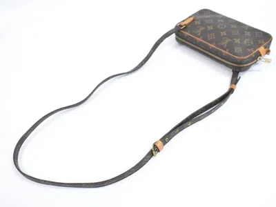 Pre-owned Louis Vuitton Pochette Marly Brown Canvas Clutch Bag ()