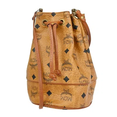 Shop Mcm Visetos Camel Leather Shoulder Bag ()