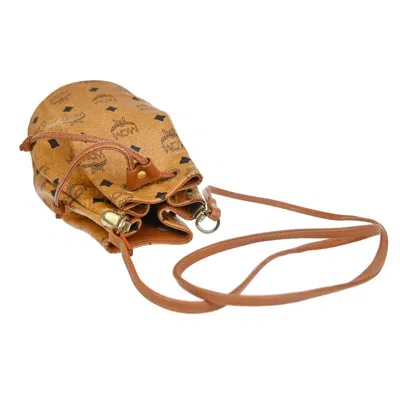 Shop Mcm Visetos Camel Leather Shoulder Bag ()