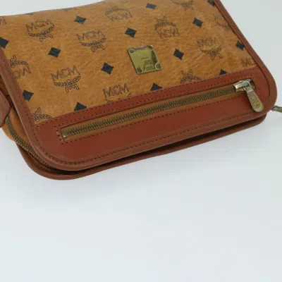 Shop Mcm Visetos Stark Brown Canvas Clutch Bag ()