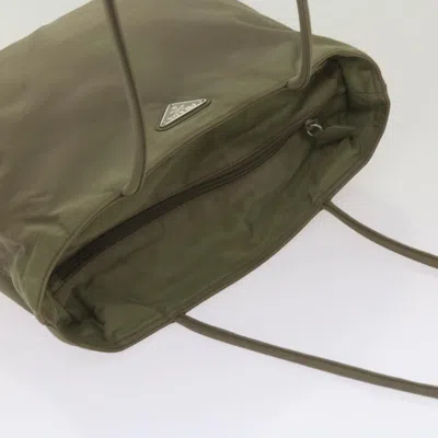 Shop Prada Tessuto Khaki Synthetic Tote Bag ()