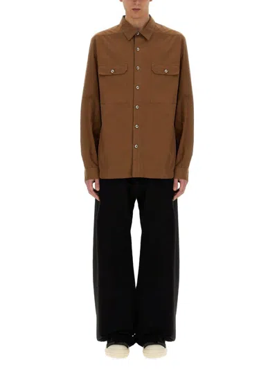 Shop Rick Owens Drkshdw Oversize Fit Shirt In Brown