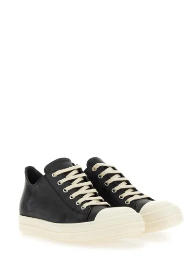 Shop Rick Owens Leather Sneaker In Black