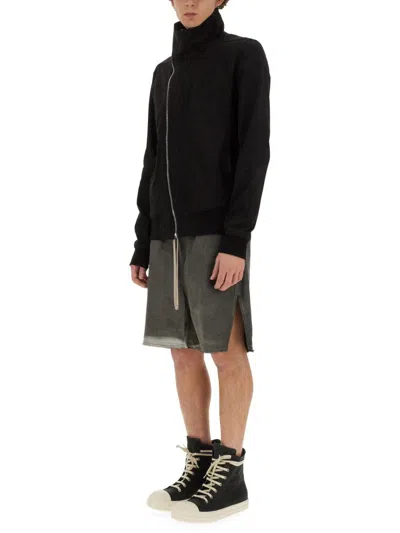 Shop Rick Owens Zip Sweatshirt. In Black
