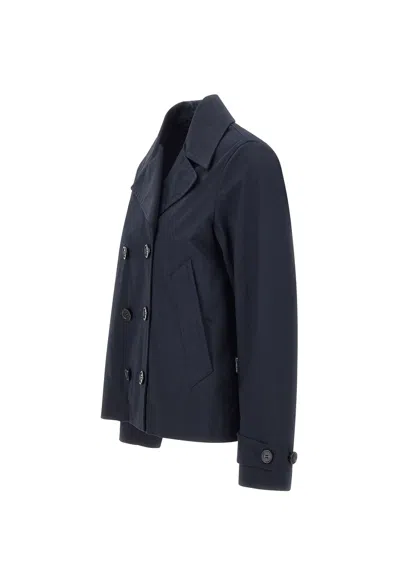 Shop Woolrich Havice Classic Twill Cotton Jacket Navy Blue