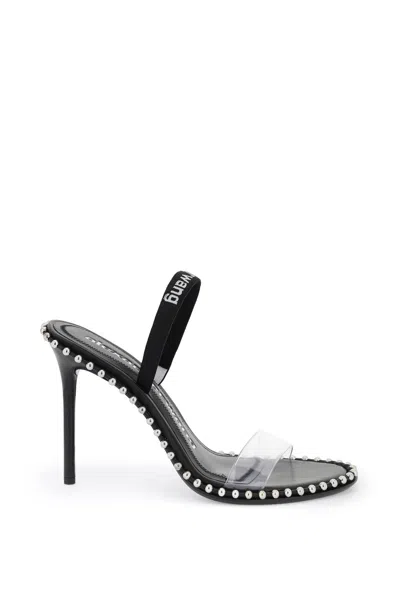 Shop Alexander Wang Nova Sandals With Plexi Strap In Black