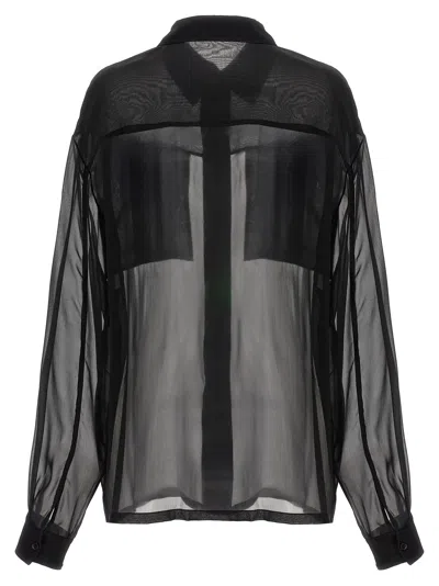 Shop Saint Laurent Muslin Silk Shirt Shirt, Blouse Black