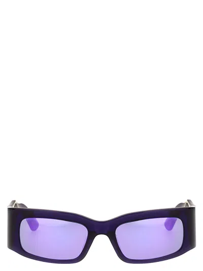 Shop Balenciaga Paper Rectangle Sunglasses Purple