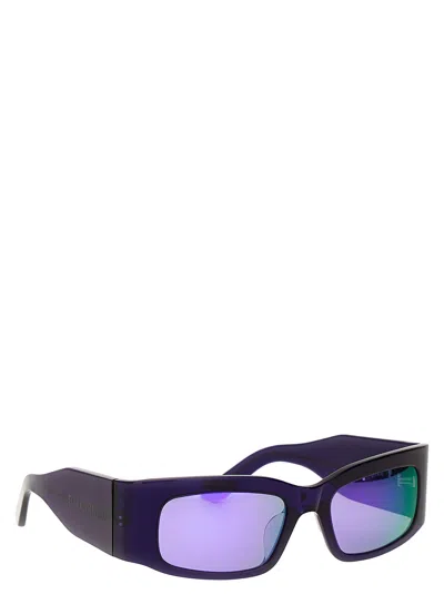 Shop Balenciaga Paper Rectangle Sunglasses Purple