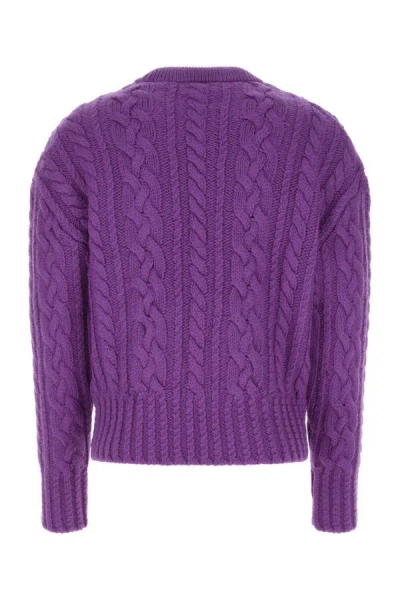 Shop Ami Alexandre Mattiussi Ami Man Purple Wool Sweater