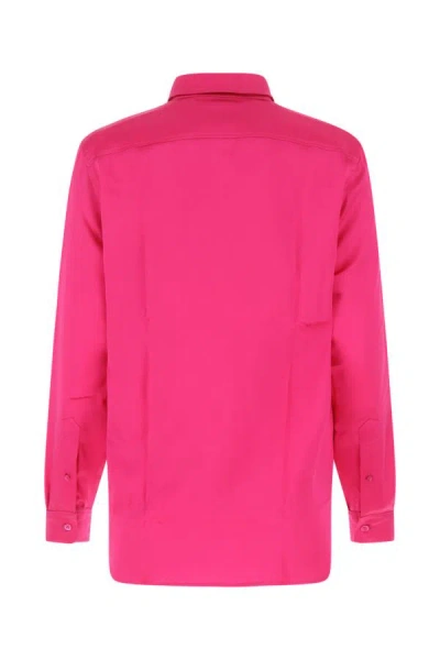 Shop Ami Alexandre Mattiussi Ami Woman Fuchsia Satin Shirt In Pink