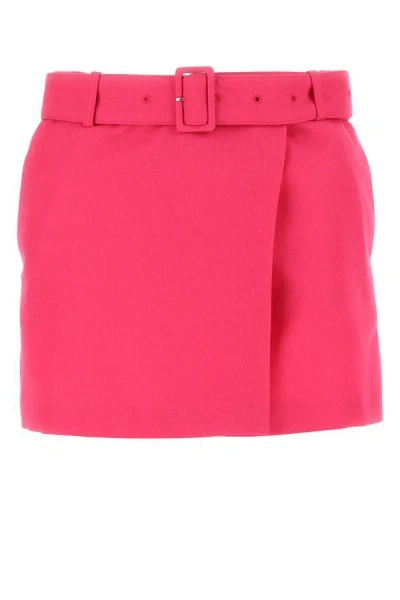 Shop Ami Alexandre Mattiussi Ami Woman Fuchsia Wool Mini Skirt In Pink