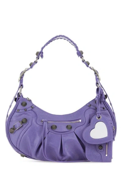 Balenciaga Women Light Purple Leather Le Cagole S Shoulder Bag In Purple