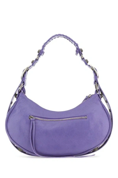 Balenciaga Women Light Purple Leather Le Cagole S Shoulder Bag In Purple