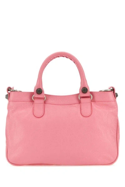 Shop Balenciaga Woman Pink Nappa Leather Neo Cagole Tote M Handbag