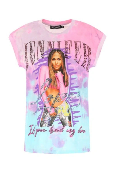 Shop Dolce & Gabbana Woman Printed Cotton Jlo Oversize Tank Top In Multicolor